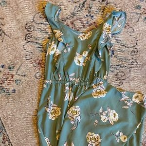 Green floral jumpsuit